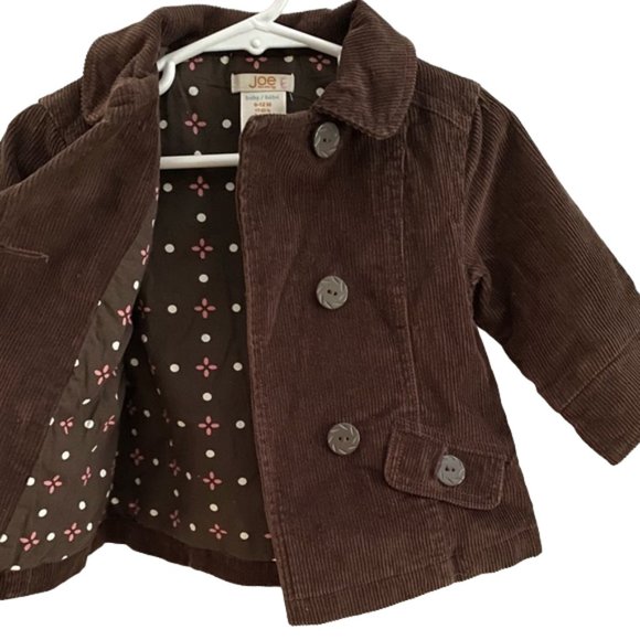 Joe Fresh Brown Corduroy Double-Breasted Jacket size 6-12 Months - Picture 3 of 9